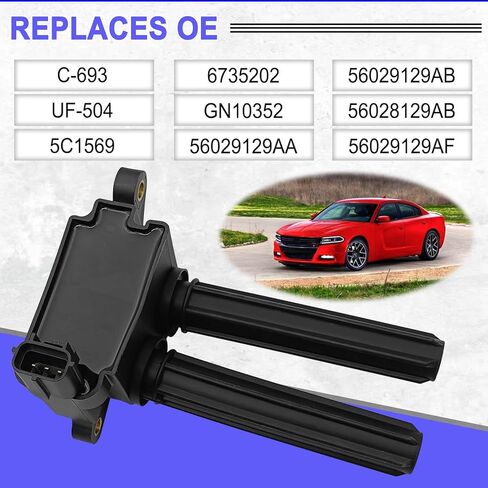 56029129AA Ignition Coil, Compatible with Jp Commander V8 5.7L 2006-2010, Grand Cherokee V8 5.7L 2006-2024, Ram 1500 V8 5.7L 2011-2023, Chrysler 300 V8 5.7L 2006-2023 etc, Replace OE #5C1569 in Saudi Arabia