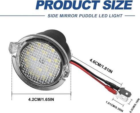 2PCS Side Mirror Light LED Puddle Light Replacement 3F1Z13B375AA Compatible with F0rd F150 Edge Expedition Fusion Explorer Taurus Flex Lincoln in Kuwait