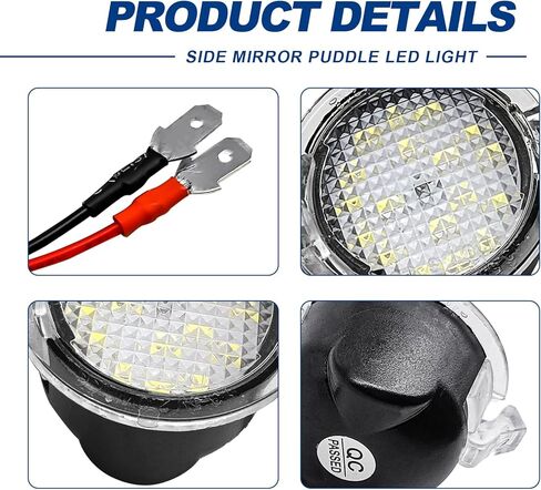 2PCS Side Mirror Light LED Puddle Light Replacement 3F1Z13B375AA Compatible with F0rd F150 Edge Expedition Fusion Explorer Taurus Flex Lincoln in Kuwait