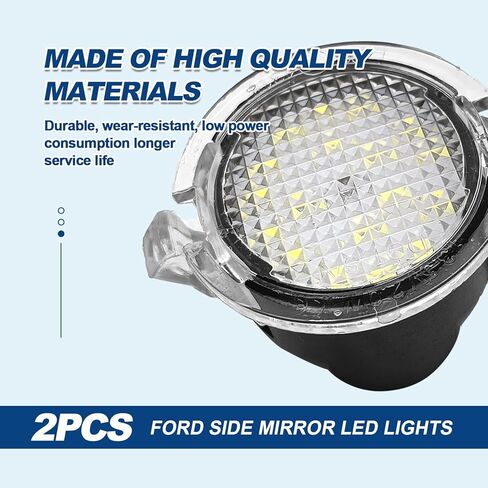 2PCS Side Mirror Light LED Puddle Light Replacement 3F1Z13B375AA Compatible with F0rd F150 Edge Expedition Fusion Explorer Taurus Flex Lincoln in Kuwait