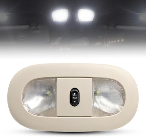 LED Overhead Console (Beige) with Dome Map Light & Sunroof Switch Fit for 2008-2010 Ford F250 F350 F450 F550 Super Duty Ceiling Headliner Lamp Replace# 8C3Z-25519A70-AA 4L3Z-13783-AA in Kuwait