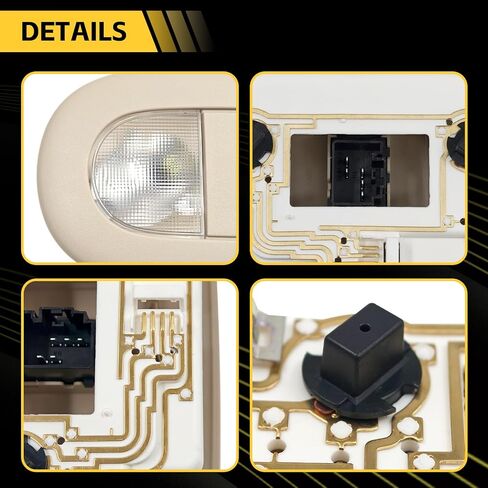 LED Overhead Console (Beige) with Dome Map Light & Sunroof Switch Fit for 2008-2010 Ford F250 F350 F450 F550 Super Duty Ceiling Headliner Lamp Replace# 8C3Z-25519A70-AA 4L3Z-13783-AA in Kuwait