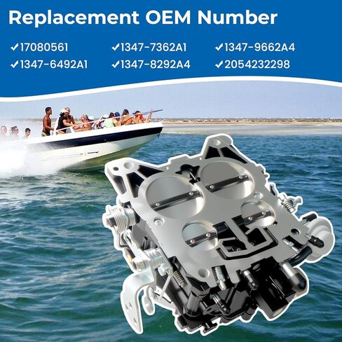 17080561 4 Barrel Marine Carburetor Compatible with Rochester Quadrajet Mercruiser 260 350 Engine, Replaces 17080561, 1347-6492A1, 1347-7362A1, 1347-8292A4, 1347-9662A4 in Saudi Arabia
