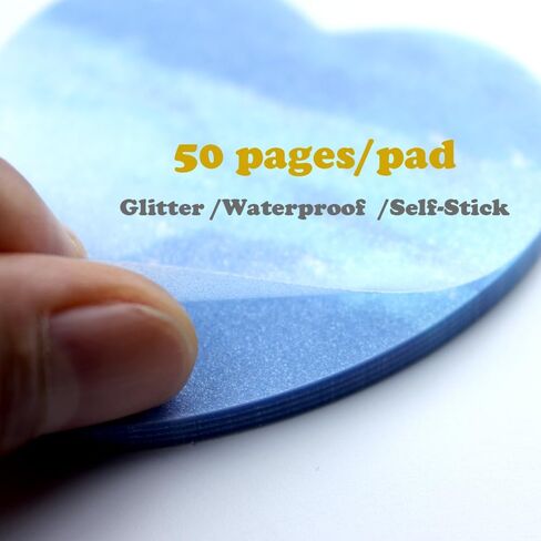 Cute Heart Shaped Transparent Sticky Notes for Annotating 200 Sheets Sparkly Self Adhesive Removable Waterproof Memo Pad Fun Colored Clear Sticky Notes 4 Pack in Kuwait