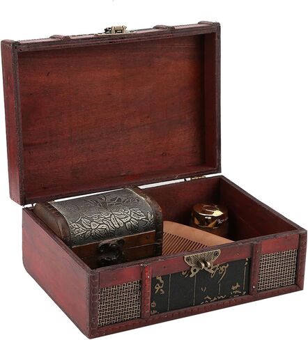 Tyenaza Wooden Keepsake Box, 23 x 16 x 9.8cm Small Chinese Style Antique Vintage Wood Book Jewelry Storage Organizer Chest Container(Chinese Style) in Saudi Arabia