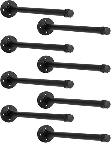 IAE Floating Pipe Shelves Bracket ,Wall Mounted Pipe Shelf for 6-12 in Depth Wood, Pipe Shelving Brackets,Heavy-Duty 3/4" Iron for Living Rooms, Kitchens, Bathrooms, and Home Offices,12 Inch 4 Pack in Saudi Arabia
