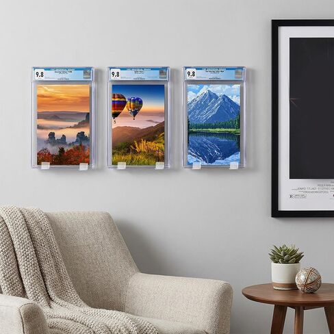 48 Pcs Comic Book Wall Display Clear Floating Display Shelves Comic Book Frame Holder, Invisible, No Screws Self Adhesive in Kuwait