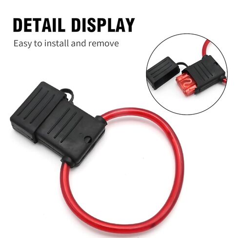 MDEOOSKY 2Pcs Automotive in-line Blade Fuse Holder Vehicle Inline Fuse Automotive Inline Fuse Blade Fuse Holder Replacement 8 AWG 50A (MAX-50) in Saudi Arabia