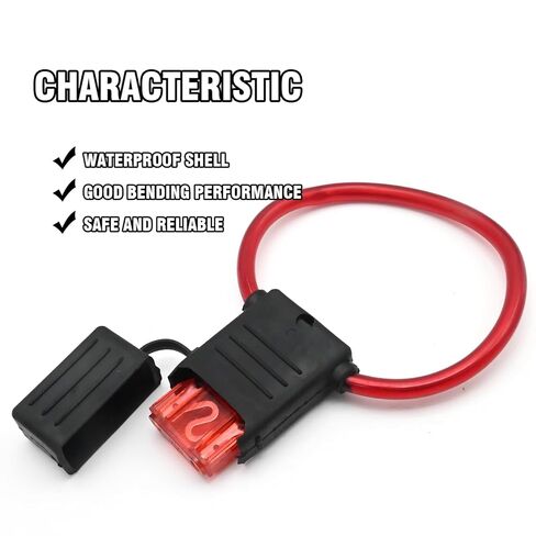 MDEOOSKY 2Pcs Automotive in-line Blade Fuse Holder Vehicle Inline Fuse Automotive Inline Fuse Blade Fuse Holder Replacement 8 AWG 50A (MAX-50) in Saudi Arabia