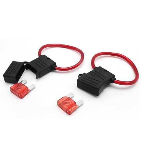 MDEOOSKY 2Pcs Automotive in-line Blade Fuse Holder Vehicle Inline Fuse Automotive Inline Fuse Blade Fuse Holder Replacement 8 AWG 50A (MAX-50) in Saudi Arabia