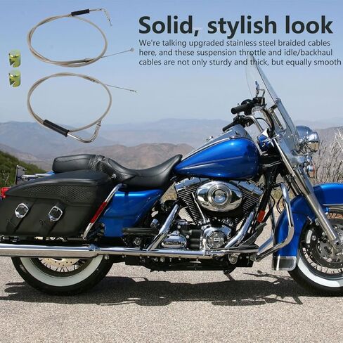 New Stainless Steel Throttle and Idle Cable Set 56579-02A Repair Kit Fit for Harley-Davidson Sportster 1200 Custom XLH1200C 1996 1997 1998 1999 2000 2001 in Kuwait