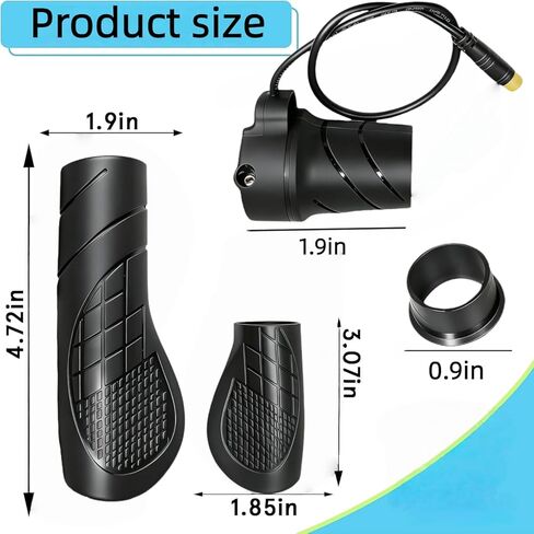 FT76X EBike نصف تويست خنق، 22.2 مم قبضة لEbike 12V-72V، قابس مقاوم للماء عالمي 3 دبوس، للدراجات الجبلية، سكوتر، سكوتر إلكتروني، دراجة كهربائية in Kuwait