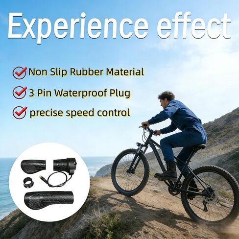 FT76X EBike نصف تويست خنق، 22.2 مم قبضة لEbike 12V-72V، قابس مقاوم للماء عالمي 3 دبوس، للدراجات الجبلية، سكوتر، سكوتر إلكتروني، دراجة كهربائية in Kuwait