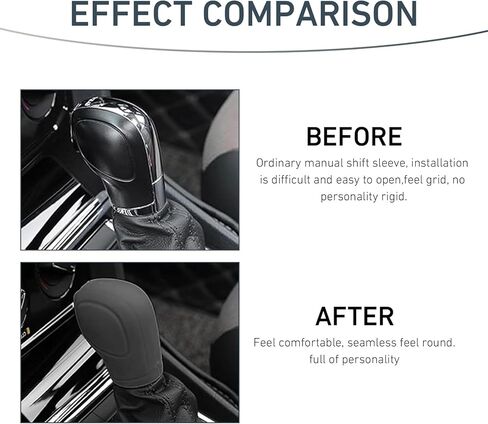 Car Gear Shift Knob Cover, Silicone Anti-Skid Gear Stick Protector, Anti-Scratch Comfortable Handbrake Handbar Cover, Universal Automatic Gear Shift Knob (Black) in Saudi Arabia