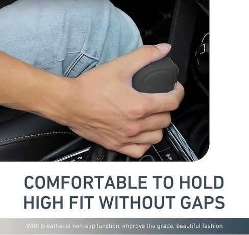 Car Gear Shift Knob Cover, Silicone Anti-Skid Gear Stick Protector, Anti-Scratch Comfortable Handbrake Handbar Cover, Universal Automatic Gear Shift Knob (Black) in Saudi Arabia