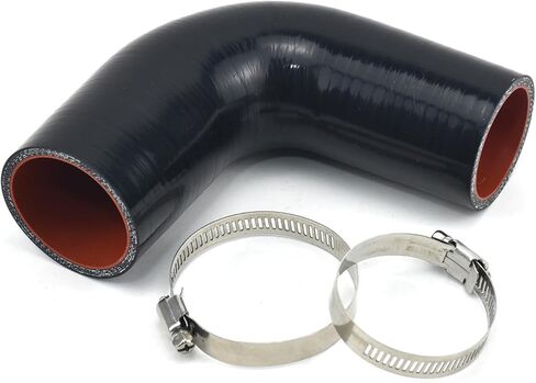 ID 1.75" to 2" (45mm to 51mm) 90 Degree Elbow Silicone Reducer, Leg Length 4.7" (120mm), Automotive General Reinforced 4-layer High Performance Coupler Connector With Clamp in Kuwait