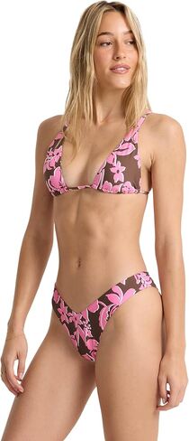 Roxy Women's Bikini Bottoms – Quick-Dry Low Rise Swim Bottom, UPF 50+, Swimwear, Brown/Pink, X-Large in Saudi Arabia