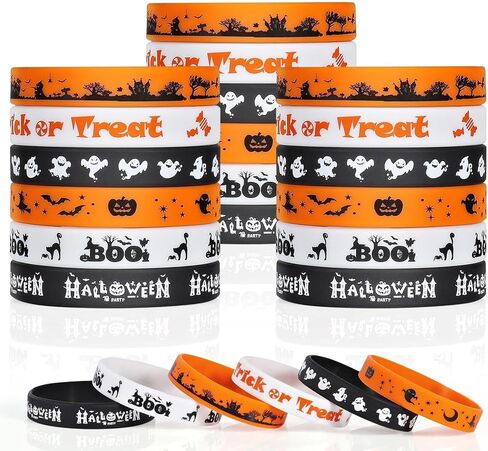 Halloween Rubber Bracelets Bulk 30 PCS Halloween Party Favors for Kids in Kuwait
