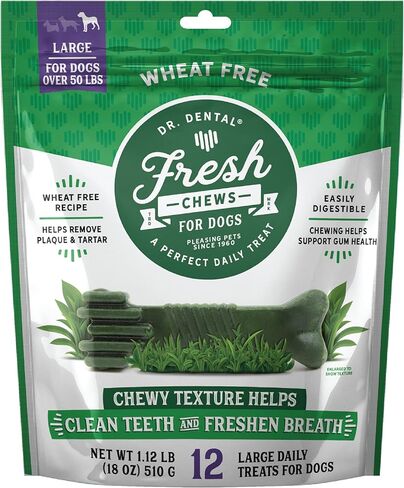 Medium Fresh Chews Dental Dog Treats, Clear, 16 OZ in Saudi Arabia