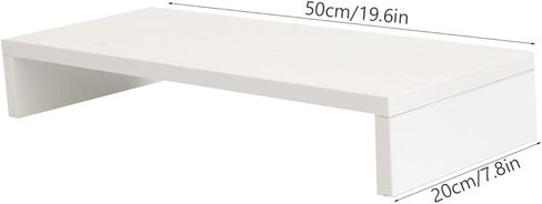 1pc Desktop Monitor Riser White Elevated Stand for Computer Laptop Printer and Tablet Space-saving Shelf Strong Bearing Capacity and Smooth Edges in Kuwait