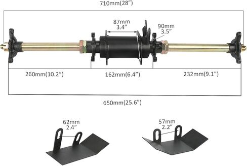 28" Rear Axle Kit with Rear Swingarm Frame Bracket, Brake Disc, 3 Stud Wheel Hubs, 420 37T Sprocket, 132L Chain & Hand Brake Assembly for 110cc 125cc 150cc ATV Quad Go Kart Buggy 4 Wheeler in Saudi Arabia