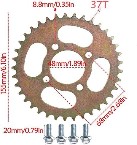 28" Rear Axle Kit with Rear Swingarm Frame Bracket, Brake Disc, 3 Stud Wheel Hubs, 420 37T Sprocket, 132L Chain & Hand Brake Assembly for 110cc 125cc 150cc ATV Quad Go Kart Buggy 4 Wheeler in Saudi Arabia