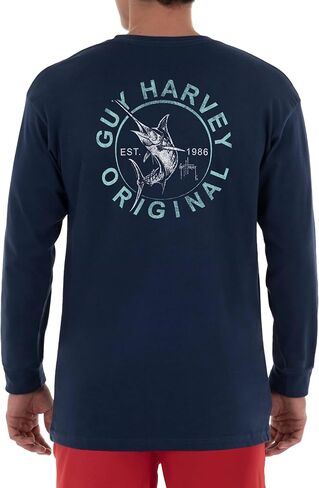 Guy Harvey Men’s Long Sleeve OG Cotton Graphic T-Shirt in Kuwait