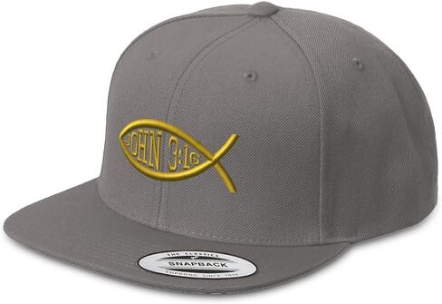 Custom Snapback Hat for Men Flat Brim Hats Bible Verse John 3:16 Jesus Religious Christian Acrylic in Saudi Arabia
