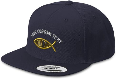 Custom Snapback Hat for Men Flat Brim Hats Bible Verse John 3:16 Jesus Religious Christian Acrylic in Saudi Arabia
