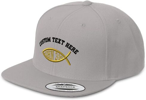 Custom Snapback Hat for Men Flat Brim Hats Bible Verse John 3:16 Jesus Religious Christian Acrylic in Saudi Arabia