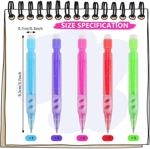 40 PCS Mini Mechanical Pencils Automatic Pencils 0.7mm with Erasers Mini Pencil Stationery Home Office School Supplies for Writing, Drawing, Sketching, Drafting in Kuwait