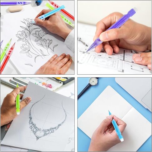 40 PCS Mini Mechanical Pencils Automatic Pencils 0.7mm with Erasers Mini Pencil Stationery Home Office School Supplies for Writing, Drawing, Sketching, Drafting in Kuwait