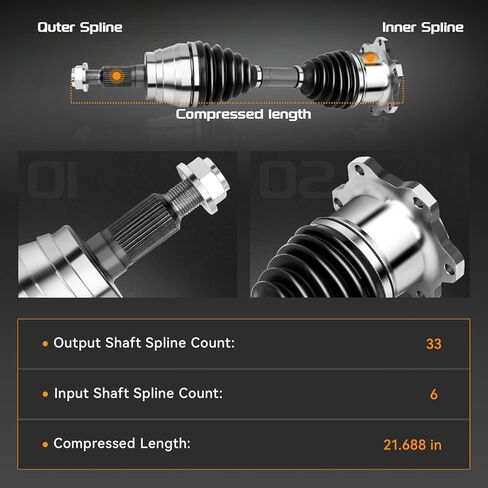 Front CV Axle Shaft Assembly Fit for Chevy Avalanche 2002-2006, Silverado 1999-2010, Suburban 2000-2013, for GMC Sierra 1999-2010, Yukon 2000-2013 - 4WD Driver or Passenger Side, 66-1325 in Saudi Arabia