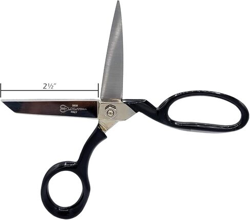 Ultima 6 Inch Bent Handle General Purpose Scissors – Drop Forged Carbon Steel Trimmer Sheers, Chrome Plated with Black Bent Handles, Made in Italy in Kuwait