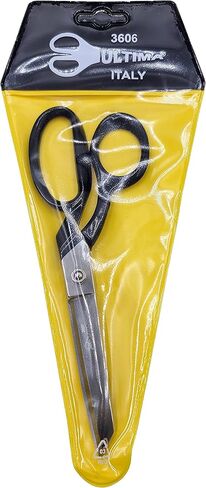 Ultima 6 Inch Bent Handle General Purpose Scissors – Drop Forged Carbon Steel Trimmer Sheers, Chrome Plated with Black Bent Handles, Made in Italy in Kuwait