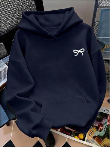 SOLY HUX Women's Bow Hoodies Pullover Long Sleeve Hooded Fall Sweatshirts Cute Preppy Clothes in Saudi Arabia