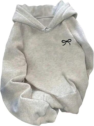 SOLY HUX Women's Bow Hoodies Pullover Long Sleeve Hooded Fall Sweatshirts Cute Preppy Clothes in Saudi Arabia