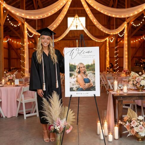 Yookeer 63'' Easel Stand for Graduation Wedding Picture Display Senior 2026 Graduation Welcome Sign for Easel Grad Metal Poster Stands Photo Props for Middle High School College Grad Party Supplies in Saudi Arabia