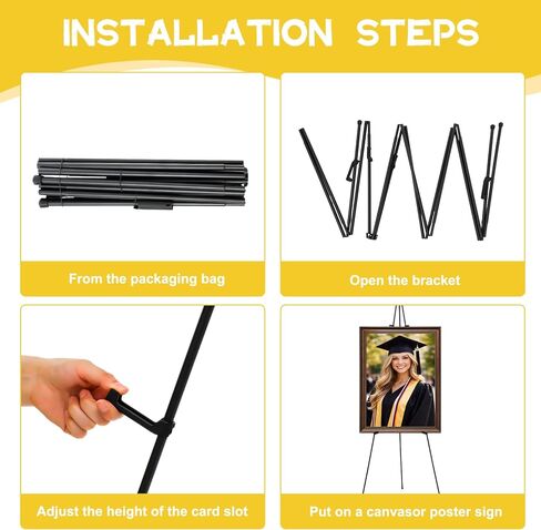 Yookeer 63'' Easel Stand for Graduation Wedding Picture Display Senior 2026 Graduation Welcome Sign for Easel Grad Metal Poster Stands Photo Props for Middle High School College Grad Party Supplies in Saudi Arabia