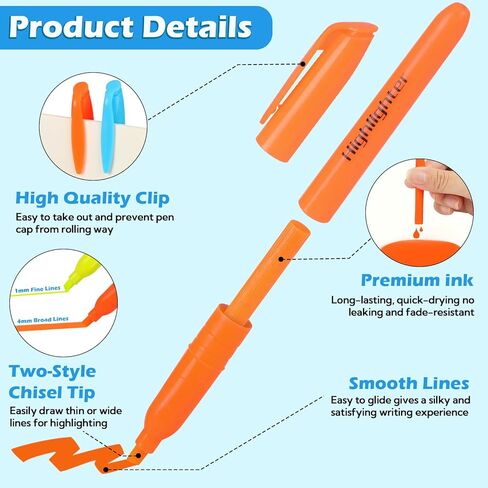 168 عبوة من أقلام التحديد من KIZZYEA في 6 ألوان متنوعة، مجموعة أقلام تحديد ذات طرف إزميل تجف بسرعة، علامات تمييز لا تنزف للأطفال البالغين، يجب أن تحتوي على الفصول الدراسية المكتبية، لوازم مدرسية للمعلمين in Kuwait