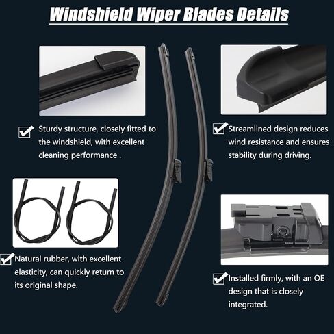 AUCERAMIC 22" + 22" Windshield Wiper Blades Replacement for Chevy Silverado GMC Sierra 1500 2500 3500 HD 2014 2015 2016 2017 2018 OEM Quality (Pack of 2) in Saudi Arabia