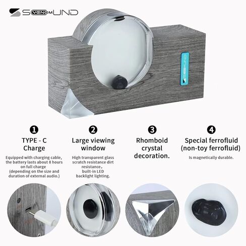 sovenomund Dancing Ferrofluid Display Lamp, Music Visualization Tool with Rhythm Sync, Desktop Decor & Stress Relief Gift for Teens (Not a Speaker) in Kuwait