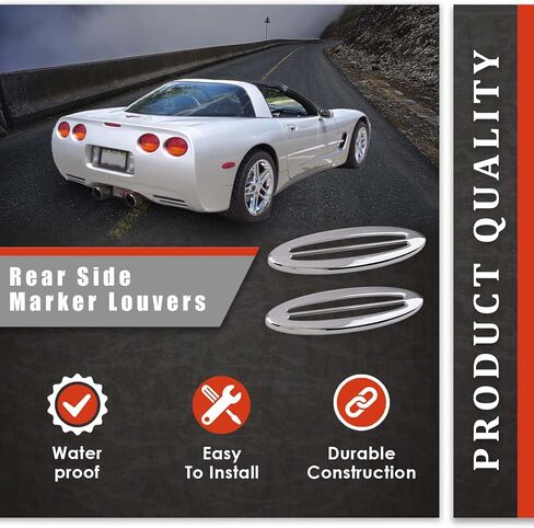 Chrome Rear Side Marker Louvers Fits for 1997-2004 Corvette in Kuwait