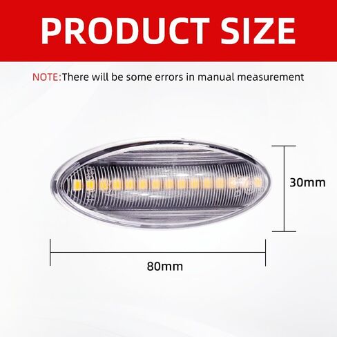 A Pair Turn Signal Blinker LED Dynamic Side Marker Light For Toyota Yaris Corolla Auris Mk1 E15 RAV4 Mk3 (White) in Saudi Arabia