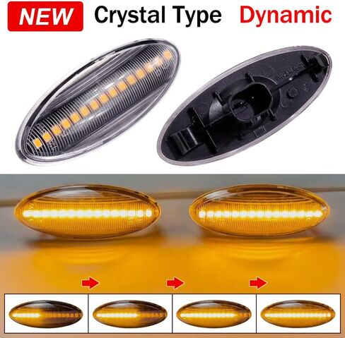 A Pair Turn Signal Blinker LED Dynamic Side Marker Light For Toyota Yaris Corolla Auris Mk1 E15 RAV4 Mk3 (White) in Saudi Arabia