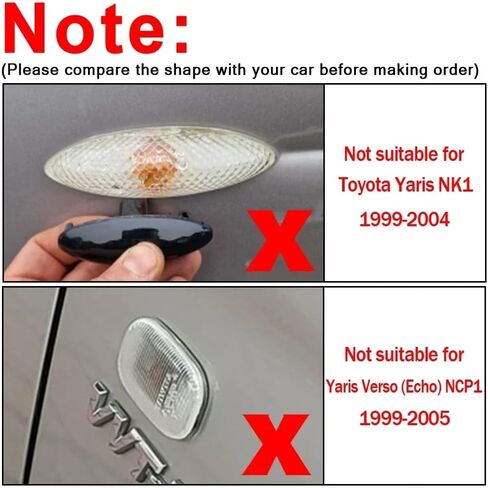 A Pair Turn Signal Blinker LED Dynamic Side Marker Light For Toyota Yaris Corolla Auris Mk1 E15 RAV4 Mk3 (White) in Saudi Arabia
