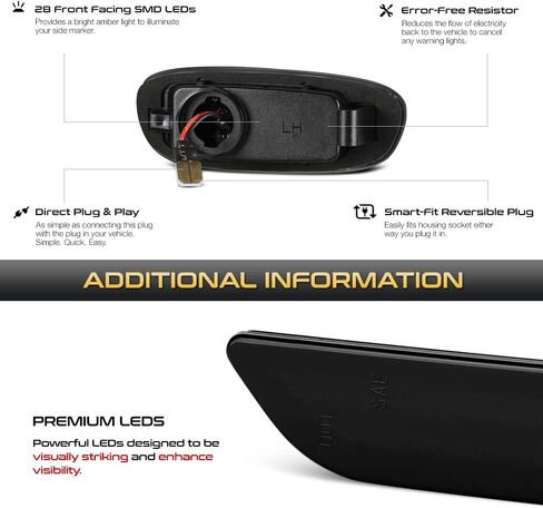 VIPMOTOZ مصابيح LED متتابعة كاملة للجانب الأمامي المدخن متوافقة مع 1993-2001 سوبارو امبريزا كروم الإسكان مجموعة زوج عدسات ملونة مدخنة in Saudi Arabia