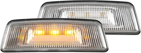 2 PCS LED Side Turn Signal Light Front Fender Marker Indicator Light Fits for Kenworth T680 T700 T880 Peterbilt 567 Amber Lens Bright Full LED Driver and Passenger Side in Saudi Arabia