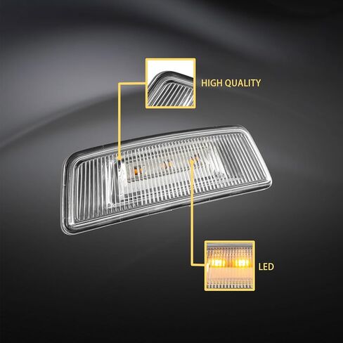 2 PCS LED Side Turn Signal Light Front Fender Marker Indicator Light Fits for Kenworth T680 T700 T880 Peterbilt 567 Amber Lens Bright Full LED Driver and Passenger Side in Saudi Arabia
