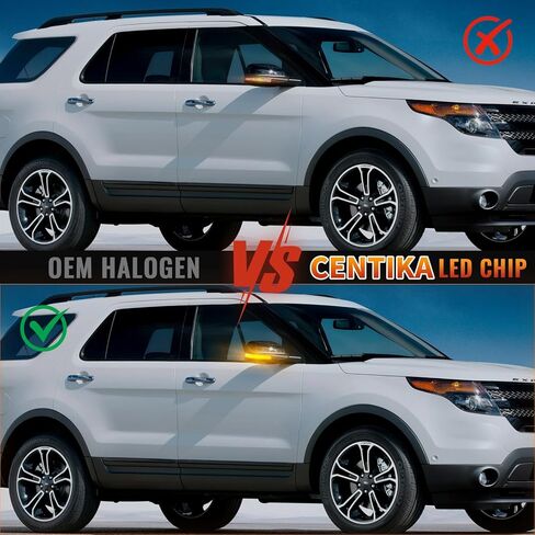 أضواء جانبية LED متتابعة مرآة ضوء إشارة الانعطاف لسيارة Ford Explorer 2011-2019، مصباح وامض بمؤشر مرآة ديناميكي وعدسة مدخنة، قطعتان in Kuwait